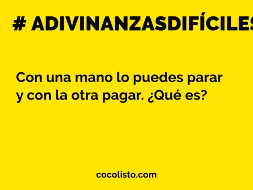 #ADIVINANZASDIFÍCILES: Con una mano lo puedes parar y con la otra pagar. ¿Qué es?