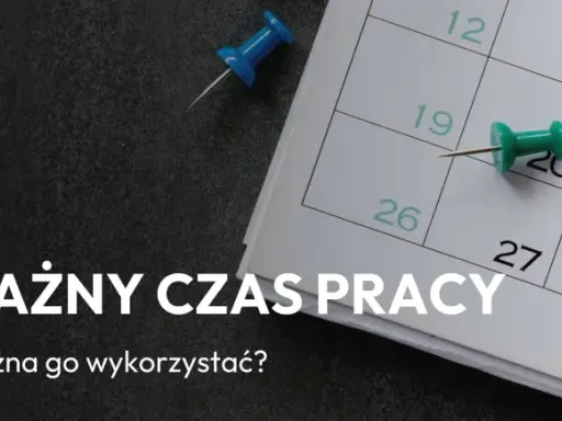Równoważny czas pracy a praca w sobotę i niedzielę. Kolorowe pinezki zaznaczają dni na kalendarzu, symbolizując planowanie i organizację pracy.