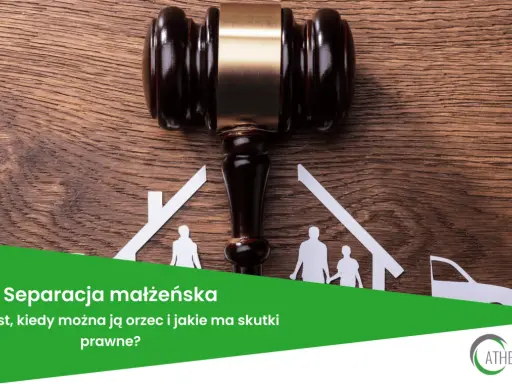 Młotek sędziowski symbolizuje separację małżeńską, dzieląc rodzinę i dom.