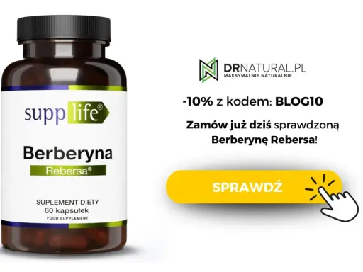 Suplement diety Berberyna Rebersa od Supp Life. Sprawdź jej działanie i zamów z rabatem 10% na DRnatural.pl.