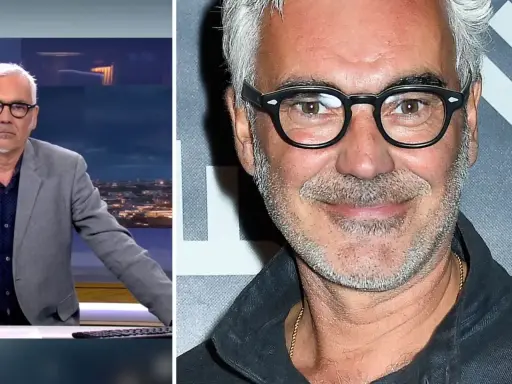 Manlig programledare på SVT med glasögon och grått hår. Han ser ut att vara i en studio.