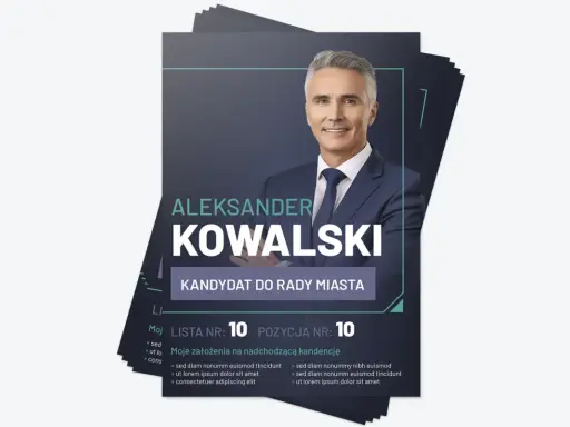 Plakat wyborczy kandydata na prezydenta Aleksandra Kowalskiego. Lista nr 10, pozycja nr 10.
