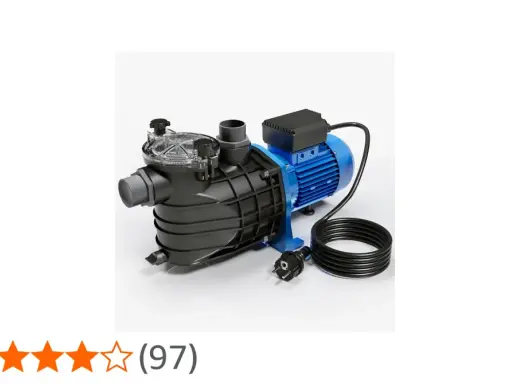 Pompe de piscine bleue et noire, idéale pour choisir la pompe piscine parfaite pour votre installation.