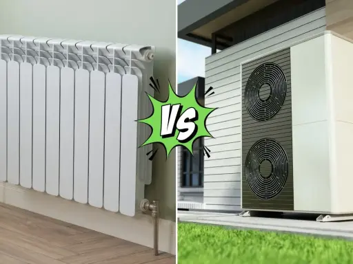 Comparaison entre une pompe à chaleur extérieure et un radiateur électrique intérieur. Lequel choisir pour chauffer votre maison ?