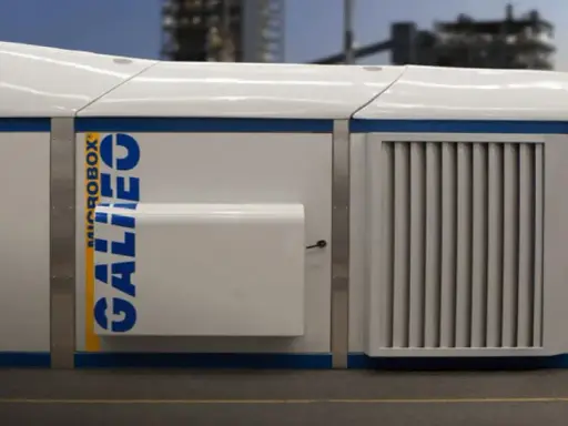 Mobilna stacja Galileo Microbox, która może być wykorzystana do tankowania CNG.