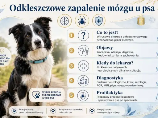 Pies rasy border collie z informacjami o chorobach odkleszczowych u psa: objawy, diagnostyka i profilaktyka.