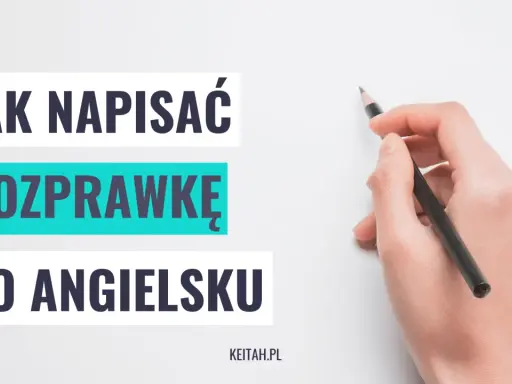 Jak napisać rozprawkę po angielsku? Rozprawka angielska rozszerzony przykład. Dłoń z ołówkiem gotowa do pisania.