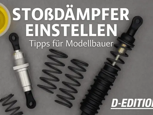 RC-Stoßdämpfer und Federn liegen bereit. Tipps für Modellbauer, um die Dämpfung perfekt einzustellen.