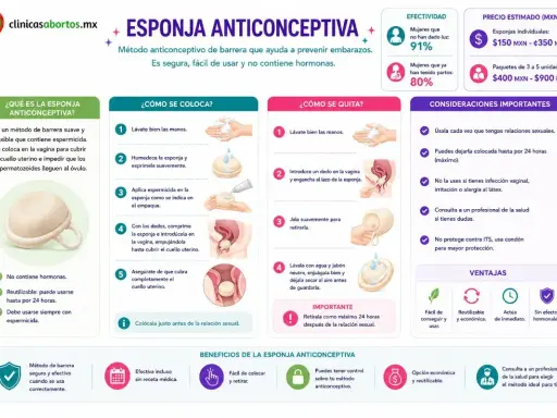 La esponja anticonceptiva es un método de barrera suave y flexible que se coloca en la vagina para prevenir embarazos.