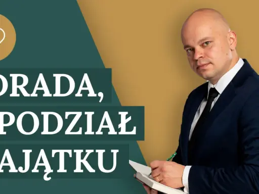 Mężczyzna w garniturze pisze w notatniku. Tekst na ekranie: "ZDRADA, A PODZIAŁ MAJĄTKU". Rozwód bez podziału majątku konsekwencje.