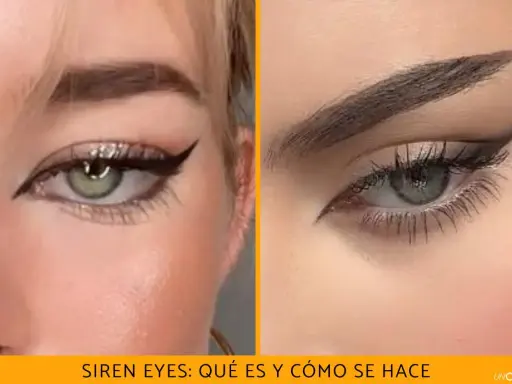 Ojos sirena con delineado dramático y pestañas largas. Un look cautivador que realza la mirada.