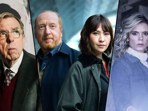 Fyra skådespelare från en brittisk kriminalserie på SVT Play.