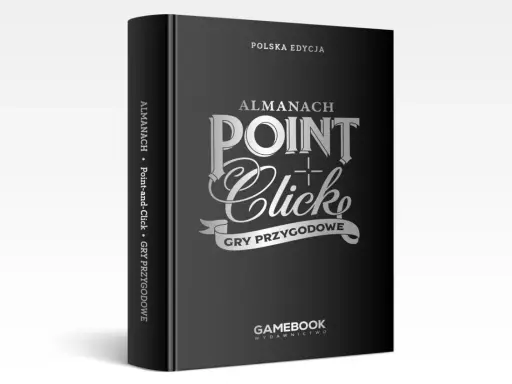 Okładka polskiej edycji "Almanachu Point-and-Click", przewodnika po grach przygodowych.