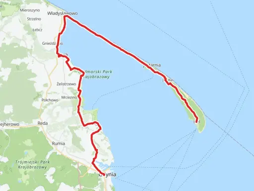 Trasa rowerowa Gdynia Hel wiedzie przez Władysławowo, Jastarnię, malownicze tereny Trójmiejskiego Parku Krajobrazowego.