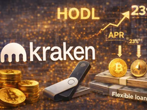 Kraken opinie: stosy bitcoinów, sprzętowy portfel, dolary i wykres wzrostu APR 23%. HODL!