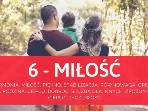 Rodzina w objęciach, symbolizująca numerologiczną 6 i miłość. Idealny związek oparty na harmonii, opiece i zrozumieniu.