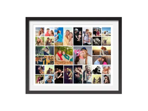 Plantilla collage fotos gratis Photoshop. Muestra parejas felices en diversas escenas románticas, ideal para crear recuerdos.
