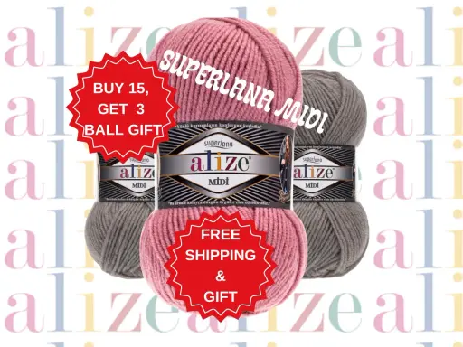 Kup 15 motków Alize Superlana Midi, a otrzymasz 3 w prezencie! Darmowa wysyłka i gratis.