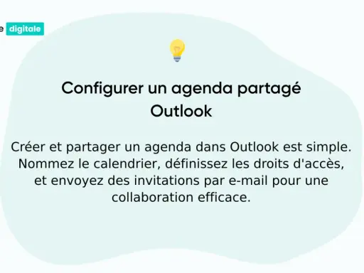 Configurer un agenda partagé Outlook pour une collaboration efficace. Nommez le calendrier, définissez les droits d'accès et envoyez des invitations.