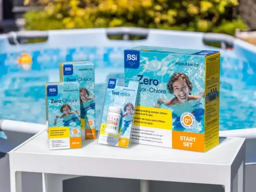Produits BSi "Zero Chlore" pour une eau de piscine saine et sans chlore. Profitez d'une baignade agréable.