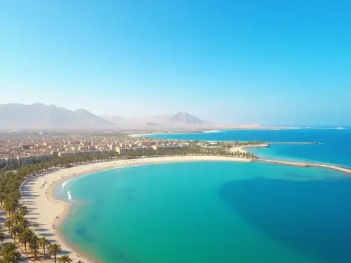 Piękna plaża z palmami i turkusową wodą. Czy to Hurghada czy Marsa Alam? Wybór należy do Ciebie!