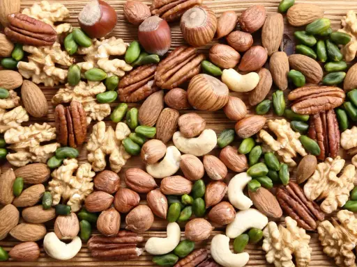 Mieszanka orzechów: migdały, orzechy laskowe, włoskie, pekan, pistacje i nerkowce. Idealne jako przekąska, wspierająca zdrowe odchudzanie.