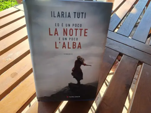 Copertina del libro "Ed è un poco la notte e un poco l'alba" di Ilaria Tuti, con una figura femminile su uno sfondo nebbioso.
