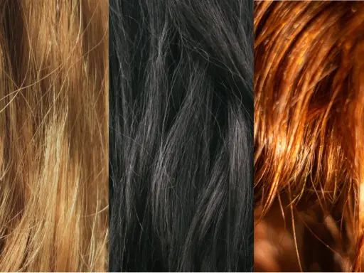 Tre tonalità di capelli: biondo dorato, castano scuro e rosso ramato. Ideali per occhi verdi e carnagione chiara.