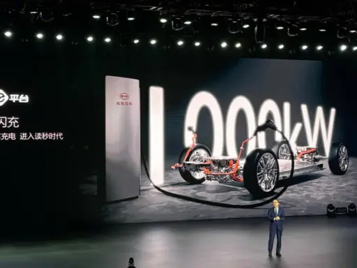 BYD batteri pris: En presentation av snabbladdning för elbilar, med en bild av ett elbilchassi och en laddstation.