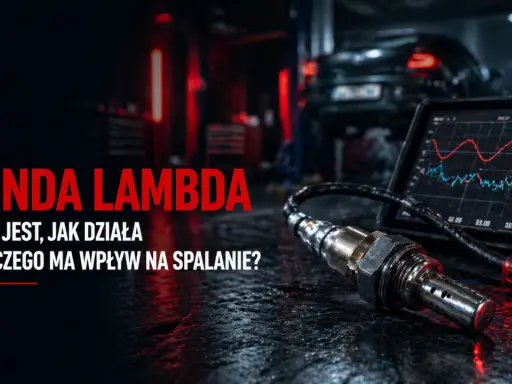 Sonda lambda: co to jest, jak działa i dlaczego ma wpływ na spalanie? Widok warsztatu samochodowego z częścią i ekranem diagnostycznym.