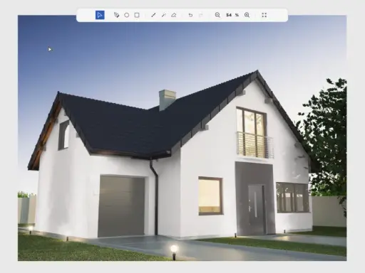 Program do projektowania elewacji pozwala wybrać odcień koloru dla domu.