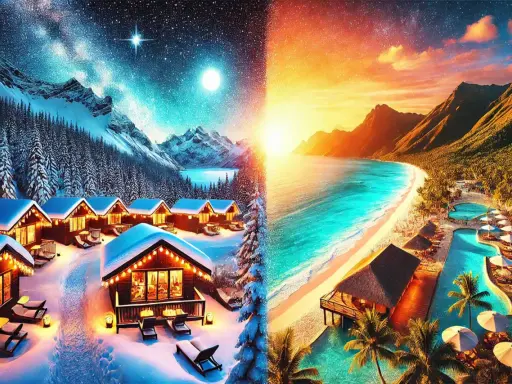 Zimowe chatki pod gwiazdami i tropikalna plaża – idealne miejsca, gdzie w styczniu na wakacje.
