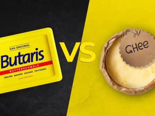 Butaris Butterchmalz vs. Ghee: Welcher ist der bessere Ghee Ersatz für Braten, Backen und Kochen?