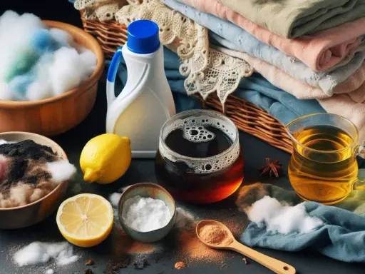 Naturalne sposoby na plamy po herbacie: cytryna, soda oczyszczona, ocet i inne domowe środki czystości.