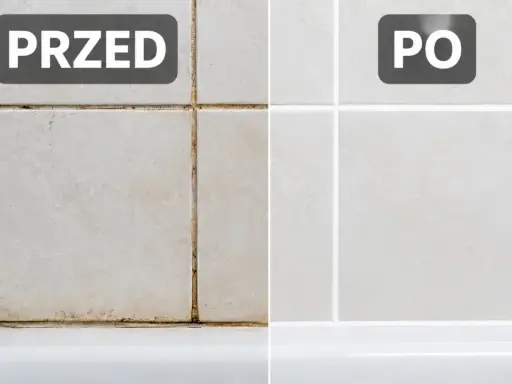 Przed i po czyszczeniu fug w łazience. Dowiedz się, czym wyczyścić fugi w łazience, by wyglądały jak nowe.