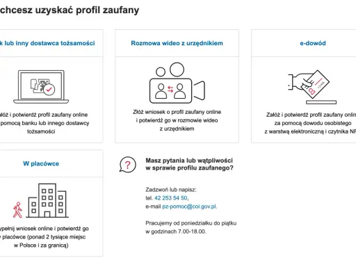 Dowiedz się, jak przedłużyć profil zaufany online przez bank, wideorozmowę, e-dowód lub w placówce.
