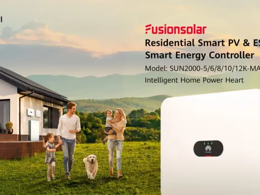 En familj njuter av sin trädgård med en Huawei växelriktare 10kw som ger smart energi till hemmet.