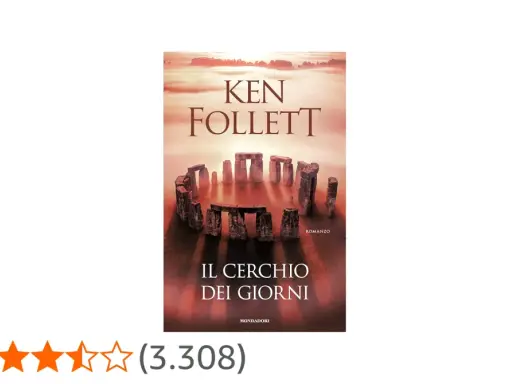 Copertina del ken follett ultimo libro, "Il cerchio dei giorni", con Stonehenge avvolto nella nebbia.