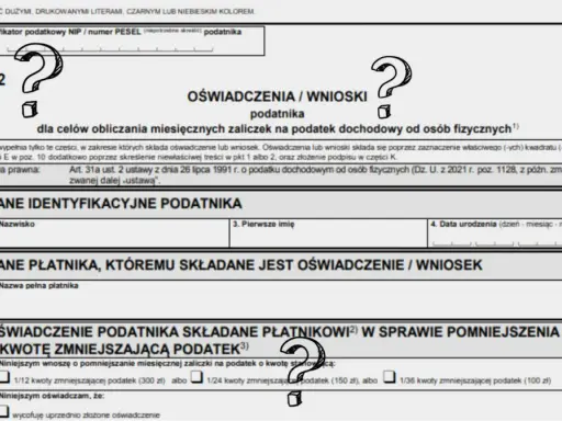 Formularz PIT-2, wniosek o pomniejszenie zaliczki na podatek. W sekcji C podatnik może zadeklarować kwotę zmniejszającą podatek.