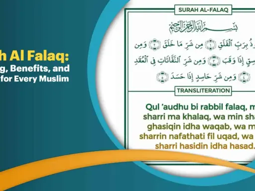 Surah Al Falaq: Bedeutung, Vorteile und Lektionen. Arabischer Text und Transliteration des Korans.