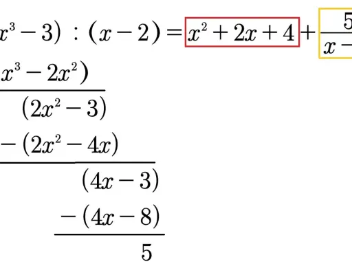 Polynomdivision zeigt, dass die Funktion $x^2+2x+4 + \frac{5}{x-2}$ eine schräge Asymptote hat.