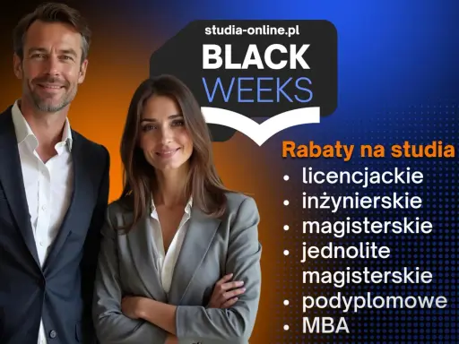 Promocja Black Weeks na studia online! Zniżki na licencjackie, inżynierskie, magisterskie, podyplomowe i MBA. Idealne dla przyszłych specjalistów od marketingu.