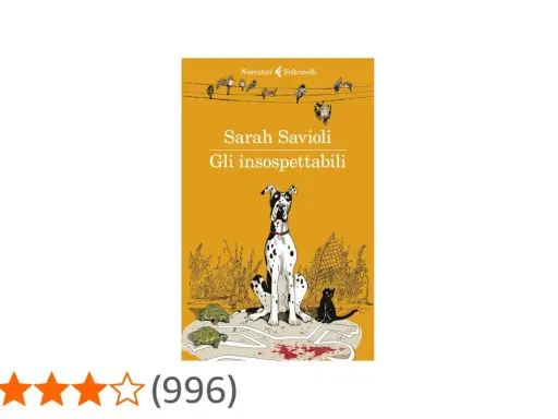 Copertina del libro "Gli insospettabili" di Sarah Savioli, con un cane maculato, un gatto nero e tartarughe.