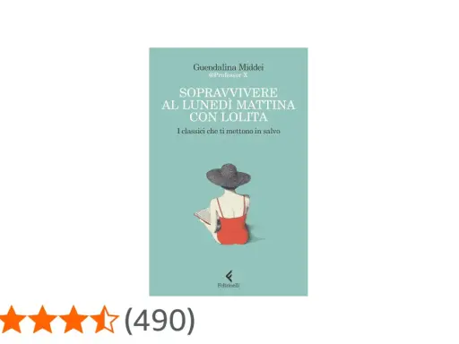 Copertina del libro "Sopravvivere al lunedì mattina con Lolita" di Guendalina Middei. Una ragazza con cappello legge un libro.