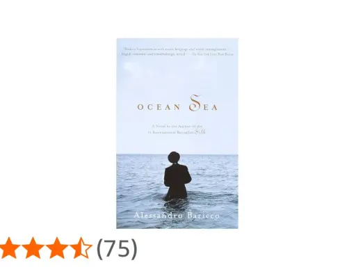 Okładka powieści "Ocean Sea" Alessandro Baricco. Sylwetka wchodzi do morza.