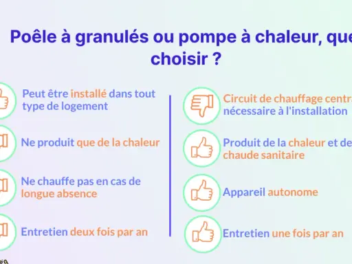 Comparaison : poêle à granulés ou pompe à chaleur. Avantages et inconvénients pour vous aider à choisir votre système de chauffage.