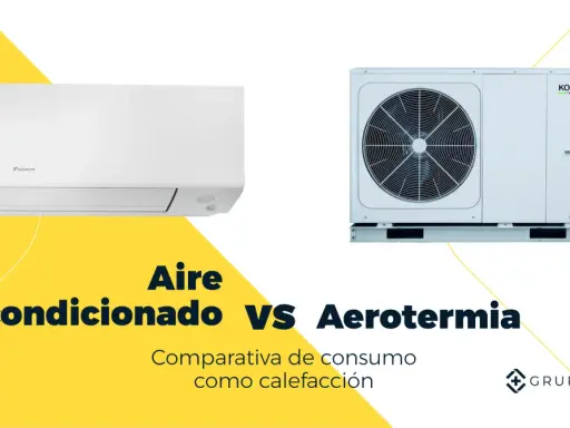 Unidad interior de aire acondicionado Daikin y unidad exterior de aerotermia Kosner. Comparativa de consumo como calefacción para combatir el calor.