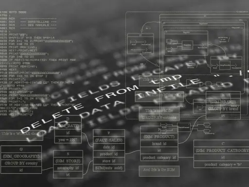 Złożoność obliczeniowa algorytmów widoczna na schemacie systemu sterowania i baz danych.
