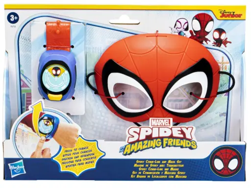 Zestaw Spidey i super kumple: maska Spider-Mana i komunikator na rękę. Idealny dla małych bohaterów!