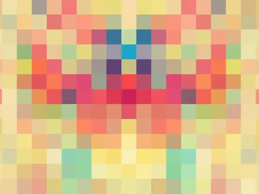 Schema di pixel colorati, un'immagine sgranata che evoca un senso di nostalgia e mistero, come un ricordo sfocato.